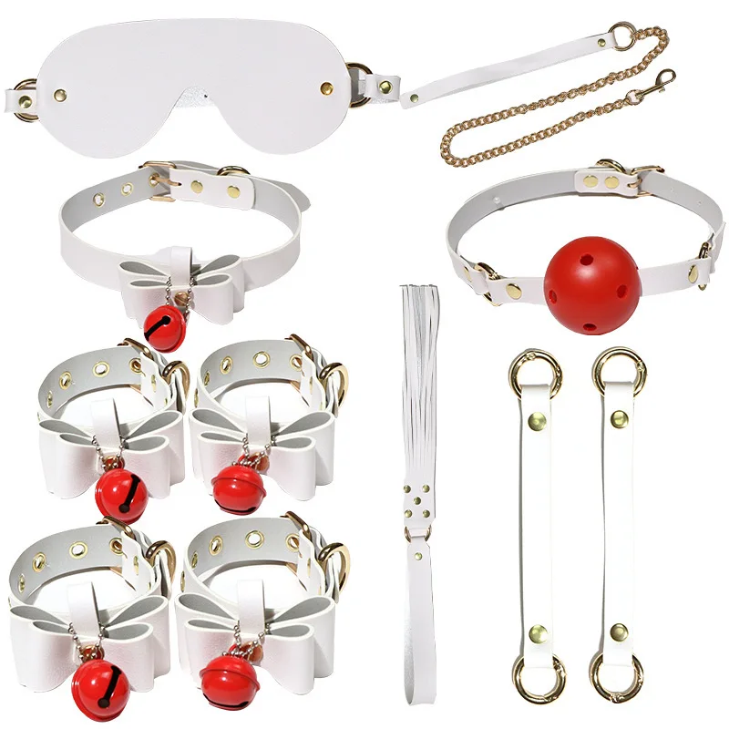 SMBell Bow Eight-Piece Set Pink Red Sexy Suit Adult Role Play