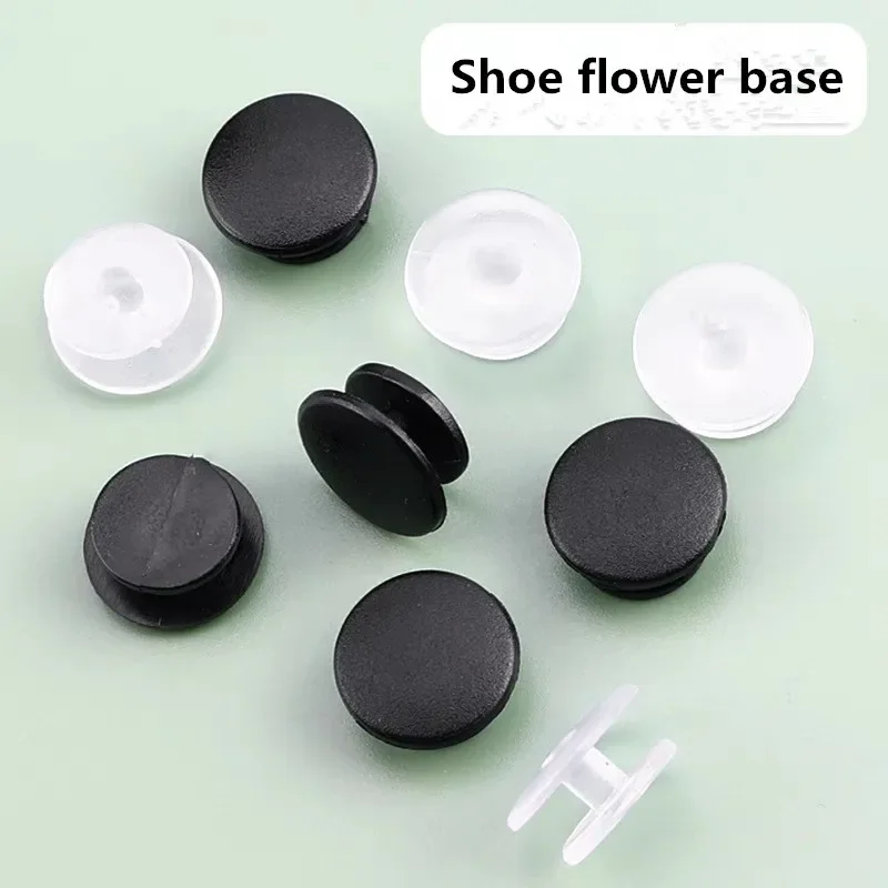 

50PCS Plastic Buttons Black Ornaments For DIY Shoes Charms Kids Accessories Lightweight Buckles