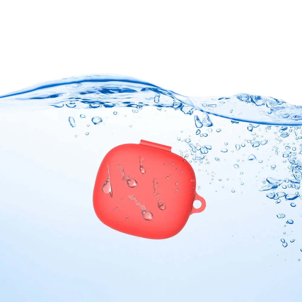 Silicone Protective Earphone Case with Hook - Solid Color Cover