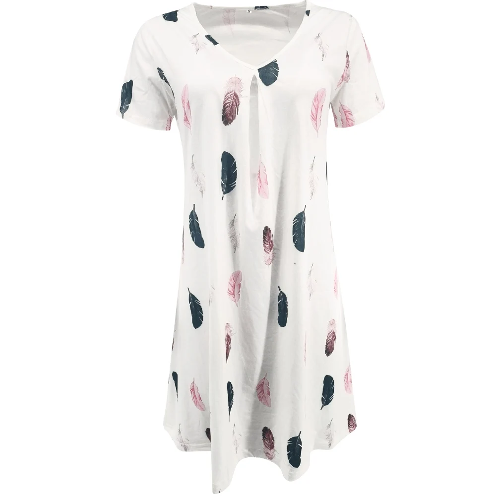 Floral Short Sleeve V Neck Summer Dress