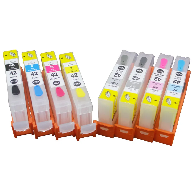 For CANON Pro100 pro-100 Refillable Ink Cartridge CISS CIS CLI-42 Series Empty 1set 8pcs with one time chip