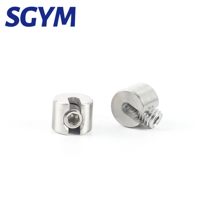 SGYM 10pcs 316 스테인레스 스틸 2/3/4/5/6mm 와이어 로프 그립 중지 소형 단일 피벗 와이어 케이블 로프 클램프