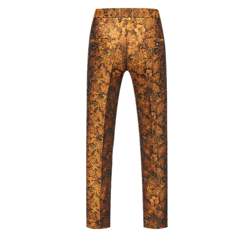 green emerald velvet dress Men's Gold Lambskin Leather Pants main image 0