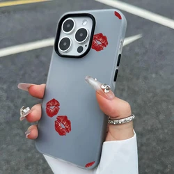 Vibrant Retro Red Lip Stamp Phone Case - Colorful 2 - in - 1 Cover - Galaxy S23+ (Black)
