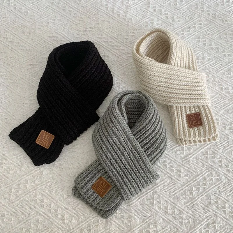 Hats Boys and girls autumn and winter warm scarf two-piece thick windproof woolen hat