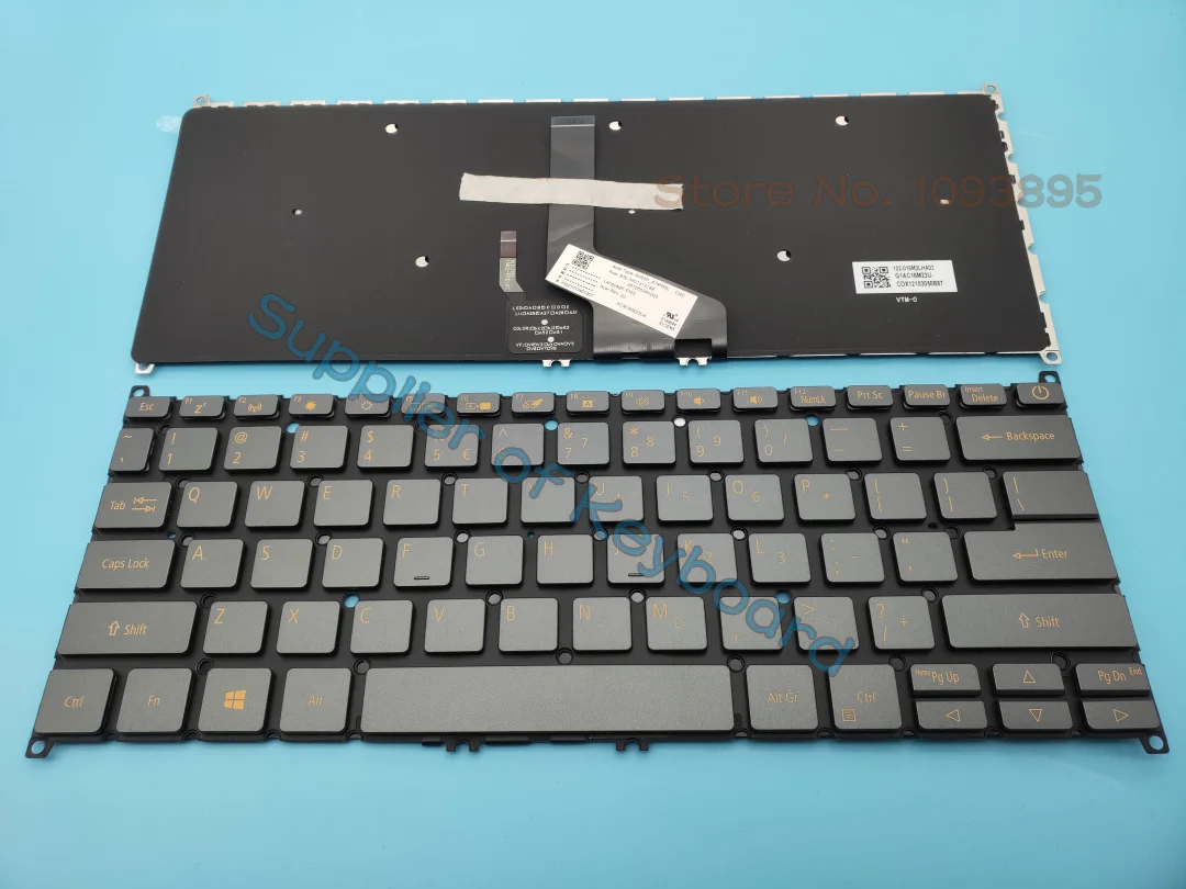 Teclado para Notebook Inglês Retroiluminado para Acer Swift Preto Prata Branco Novo Sf51455t Sf514-55gt Sf514-55ta Sf514-55ta74ec