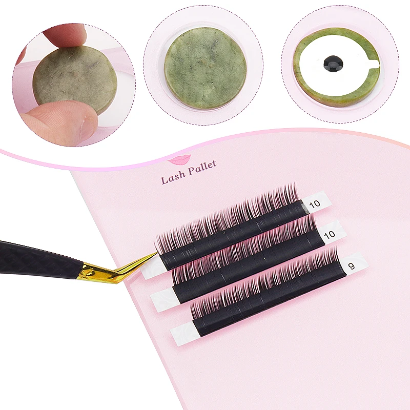 2-in-1 Kristallglas-Palette Für Wimpernverlängerung – 2 Stück, Mit Längenmarkierung, Für Nageldesign