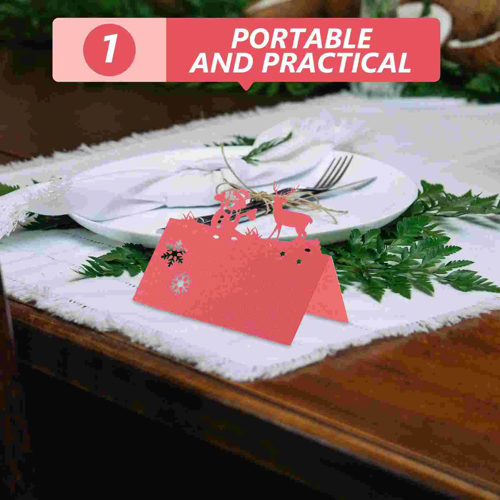 50 Pcs Christmas Party Table Cards Winter Place Holders Name Wedding Reception