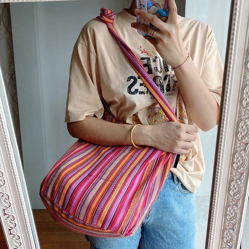 New Popular Large Capacity Minimalist Contrast Color PrintedWomen's Shoulder Crossbody Tote Bag