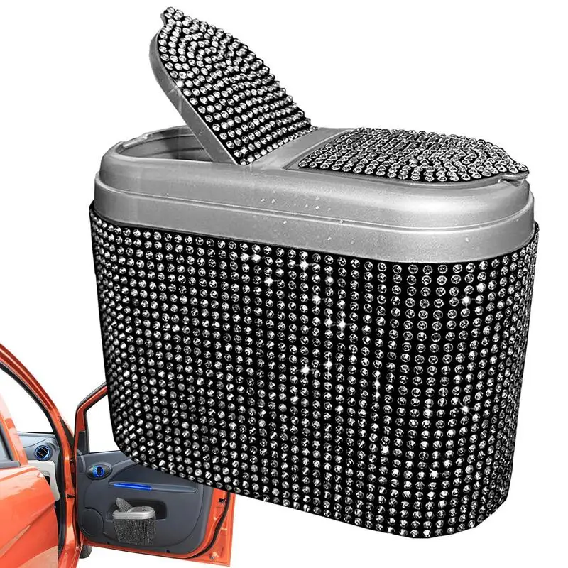 

Мусорная корзина для автомобиля Bling, мусорный контейнер, маленькая Автомобильная мусорная корзина, портативная мусорная корзина для интерьера автомобиля со стандартом