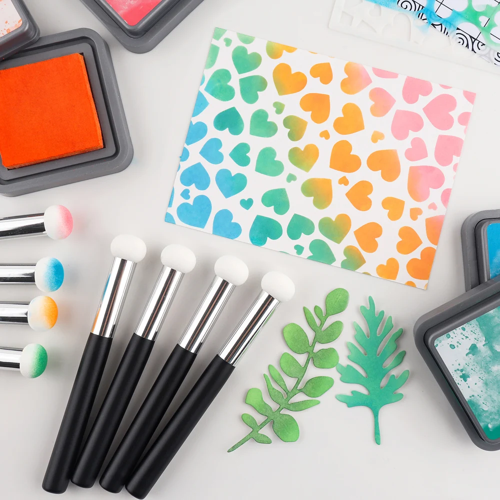 Mini Paper Pouncers Ink Applicator For Direct Ink Application On Crafts Sponge Applicators Projects Easily Smudge Tools 4Pcs/set paper pouncers