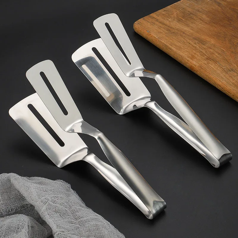 2-in-1 Kitchen Accessories Kitchen Gadget Sets Omelette Spatula Silicone Spatula for Toast Pancake Egg Flip Tongs Cocina