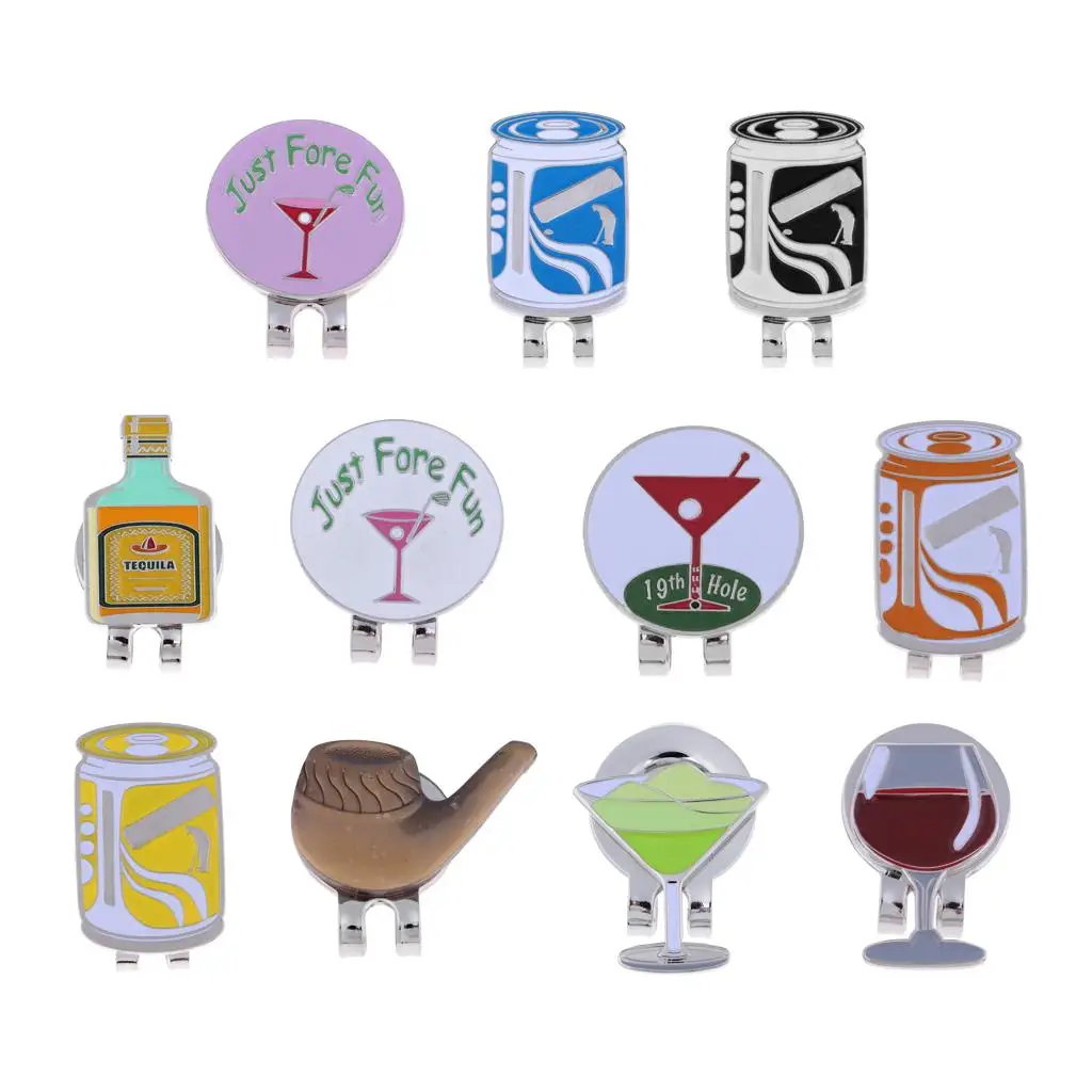 Creative Patterns Soft Enamel Golf Ball Marker with Clip Magnet Golf Hat Clip Golfer Gift Accessories