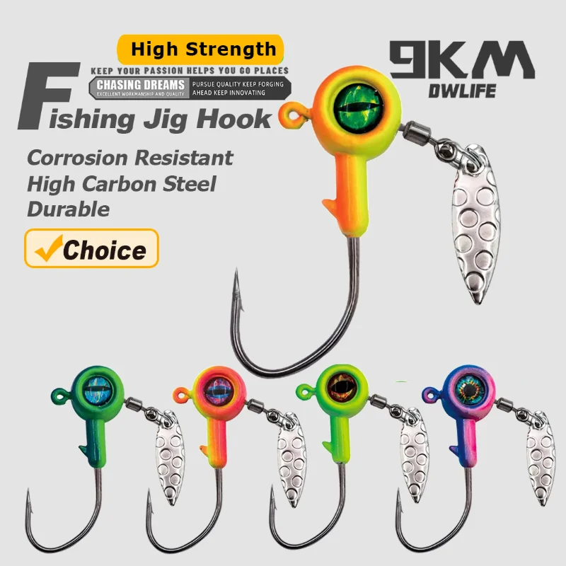 Fishing Jig Head Hooks with Spinner Underspin Crappie Fishing