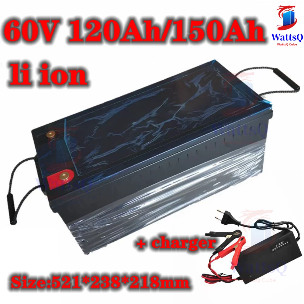 

waterproof 60V 150Ah lithium battery 60V 150AH li ion battery With BMS for 6000W scooter AGV demo Go Cart bike +10A charger