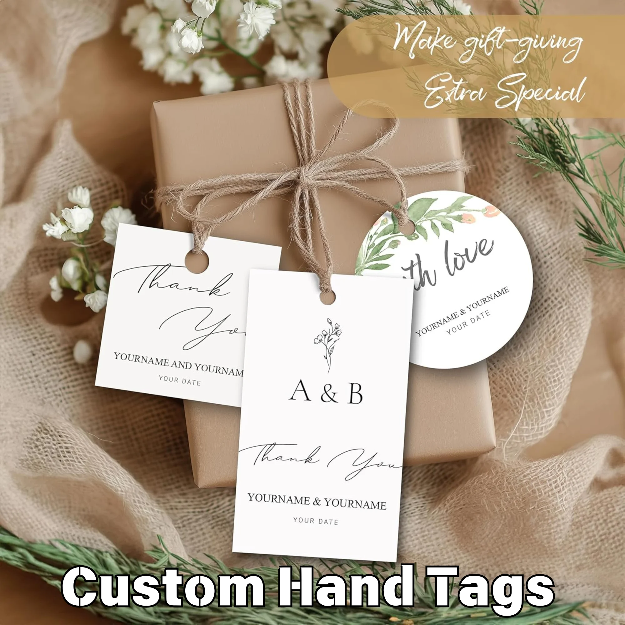 Custom tags for clothes personalized hang tags for wedding thank you gift birthdays bridal showers christmas deco gift label tags clothing tags