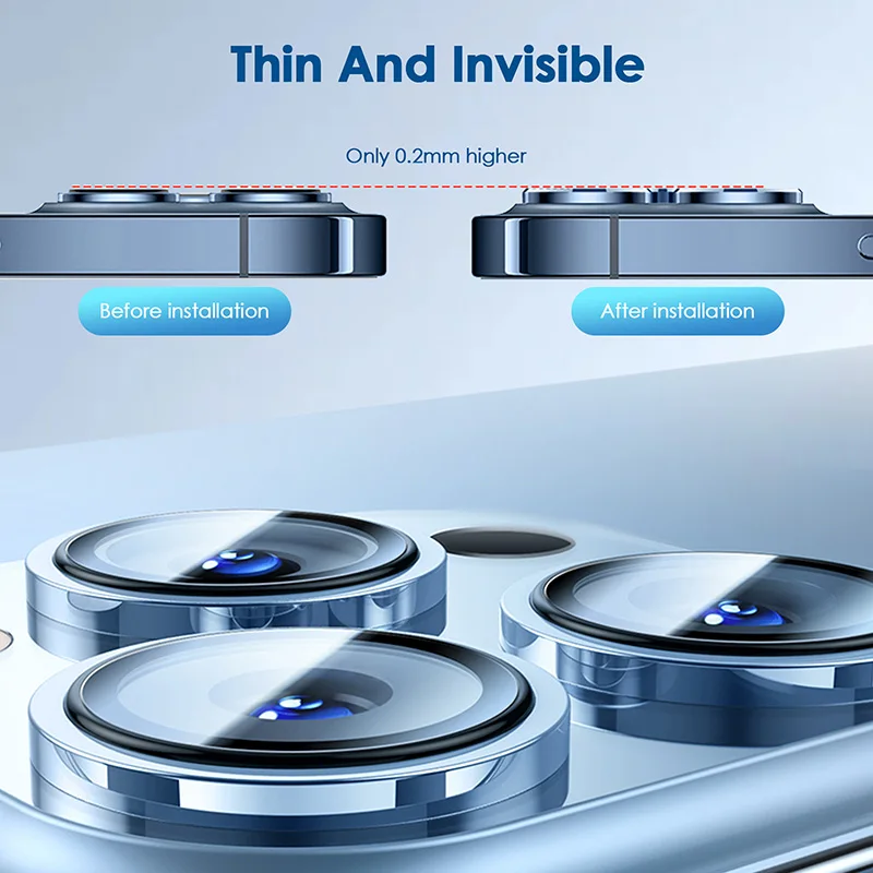 Universal Metal Ring Glass Camera Lens Protector