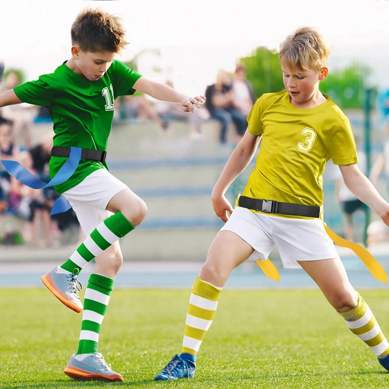 Juego de cinturones de fútbol con bandera ajustable para 14 jugadores, Kit de fútbol para competición de entrenamiento deportivo