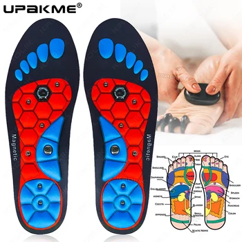 Solette per massaggio magnetico Inserti per digitopressione Supporto per arco plantare Digitopedici Cuscinetti per scarpe Alleviare stanchi per uomini Donne Unisex 1