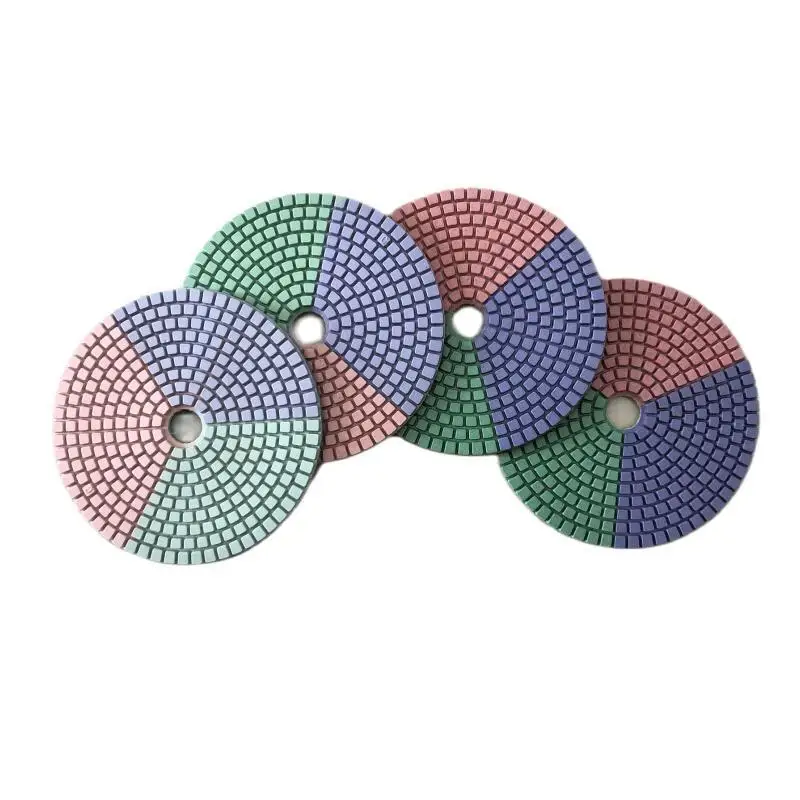 

11PCS 4 Inch 100mm 3 Colors Flexible Abrasive Disc Diamond Wet Polishing Pad For Grinding Granite Stone Concrete Marble Quartz