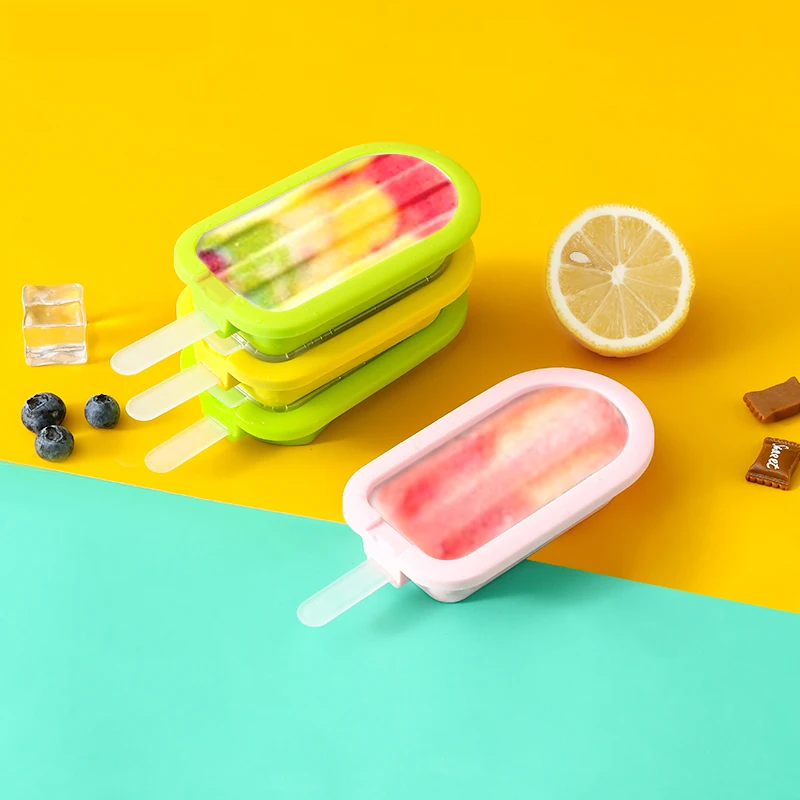 Fuovt 2 Stampi Per Ghiaccioli In Silicone – 4 CavitÃ A Forma Di Infradito Con 40 Bastoncini | Stampi Per Gelato Fai Da Te, Riutilizzabili, Alimentari, Per Succo, Yogurt E Dessert - 2