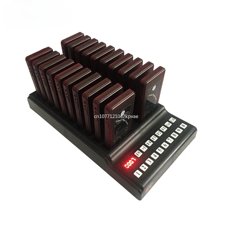 

1 Keyboard 20 Wireless Coaster Pager Restaurant Queue Call System