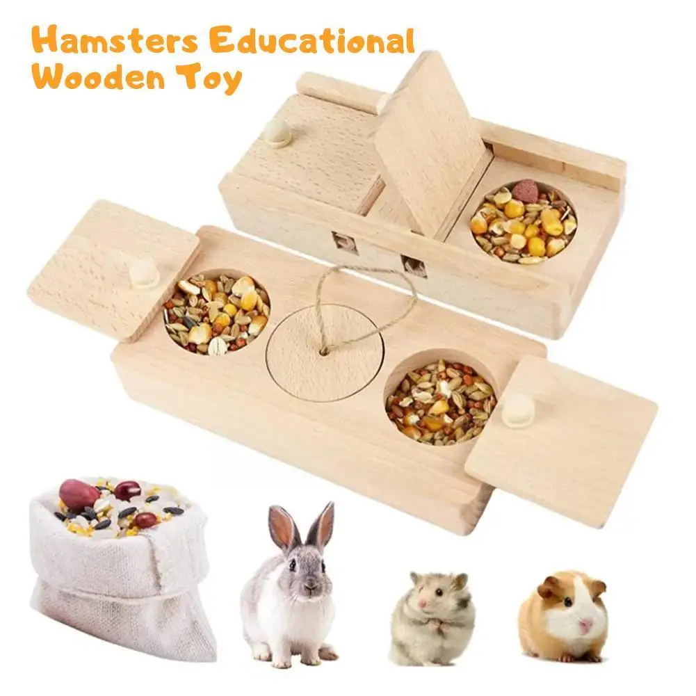 Hamsters Educational Wooden Toy Guinea Pig Foraging Funny Animal
