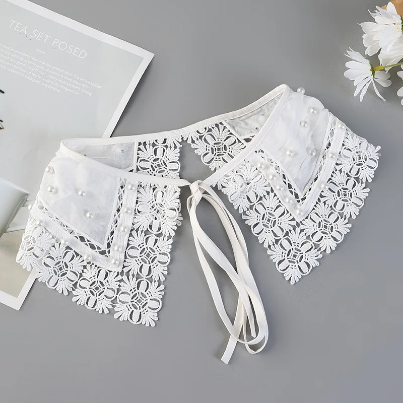 

Linbaiway Adlut, бусины ручной работы, Женская шаль с вышивкой для рубашки, женский съемный воротник, одежда, аксессуары