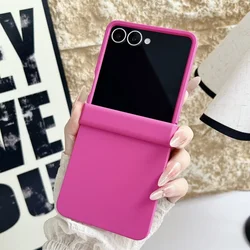 Luxury Matte Candy Color Contrast Gradient Hard Hinge Protection Shockproof Case - Galaxy Z Flip 8 (HotPink)