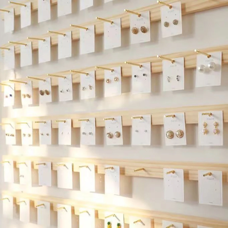 GoldWallHangerDisplayStandJewelryWoodSilverHookUpEarring