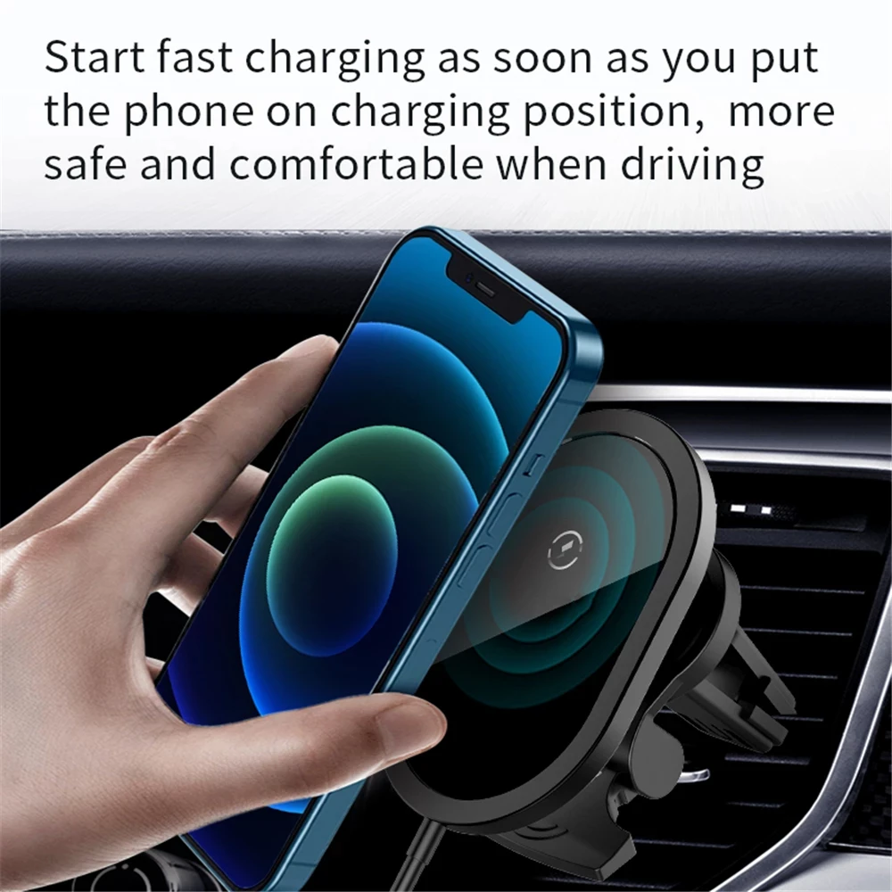 15W Magnetic Car Wireless Charger Qi PD Fast Charging Mount Air Vent Phone Stand For iPhone 12 Pro Max Mini 11 XS XR X 8 Holder magsafe wireless charger