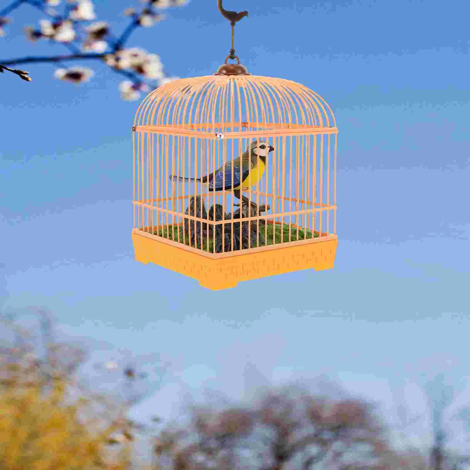 Voice Control Birdcage Toy Tots Toys Realistic Sounds Electronic Talking Chirping Parrot Parakeet 4