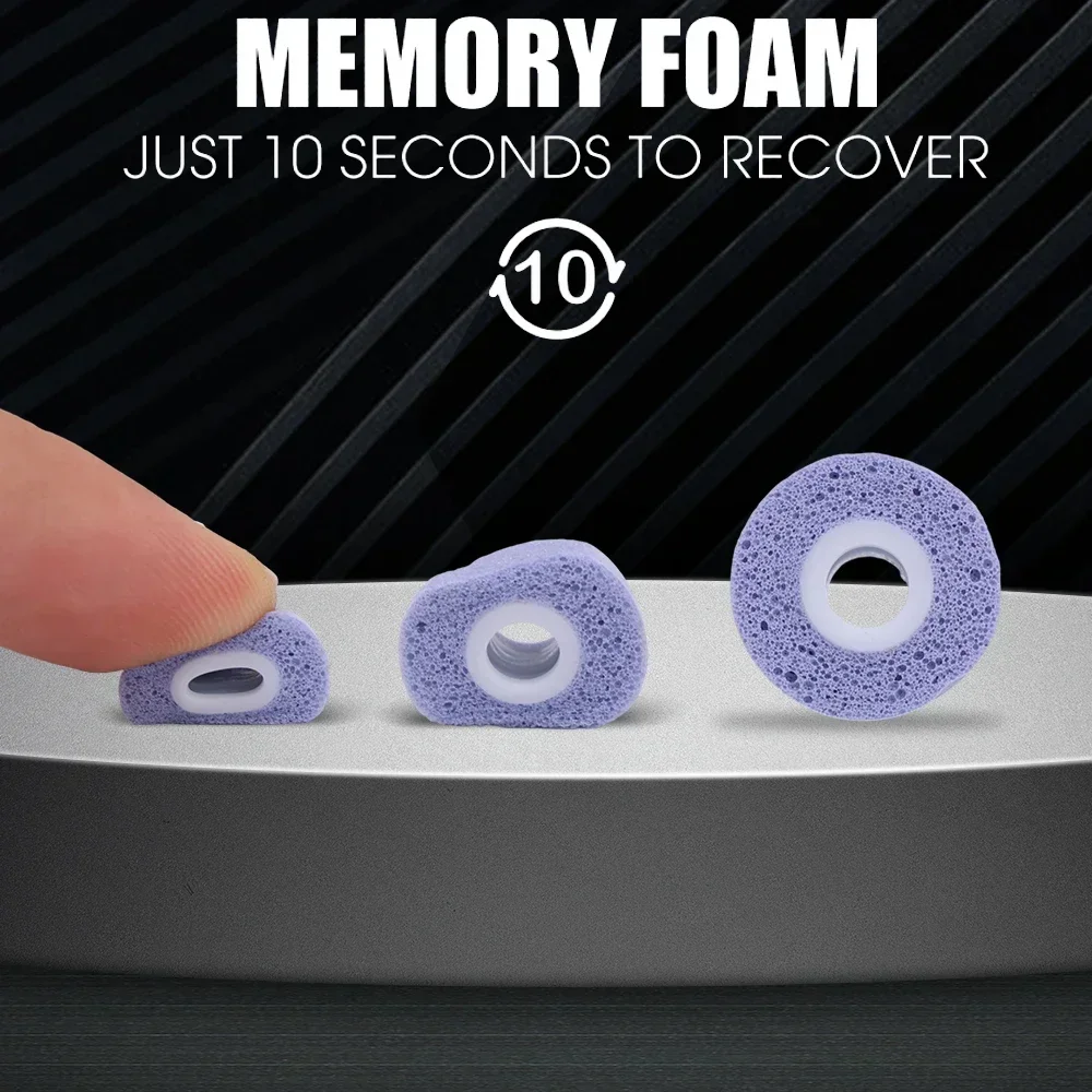 Premium Memory Foam Ear Tips - Anti-Slip Replacement Earbuds and Ear Plugs Accessories