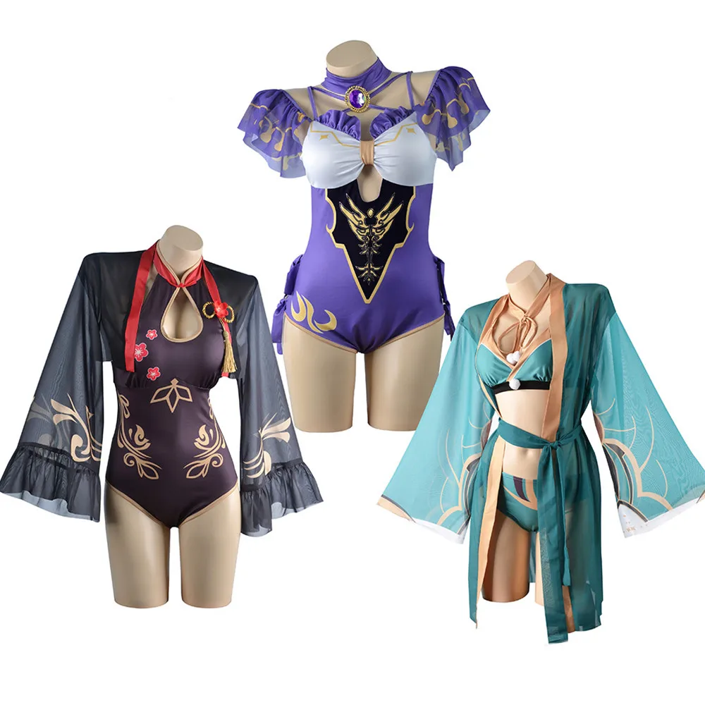 

Hu Tao Gorou Miss Hina Lisa Minci Cosplay Costume Anime Game Genshin Impact Teyvat Liyue Inazuma Mondstadt Halloween Swimsuit