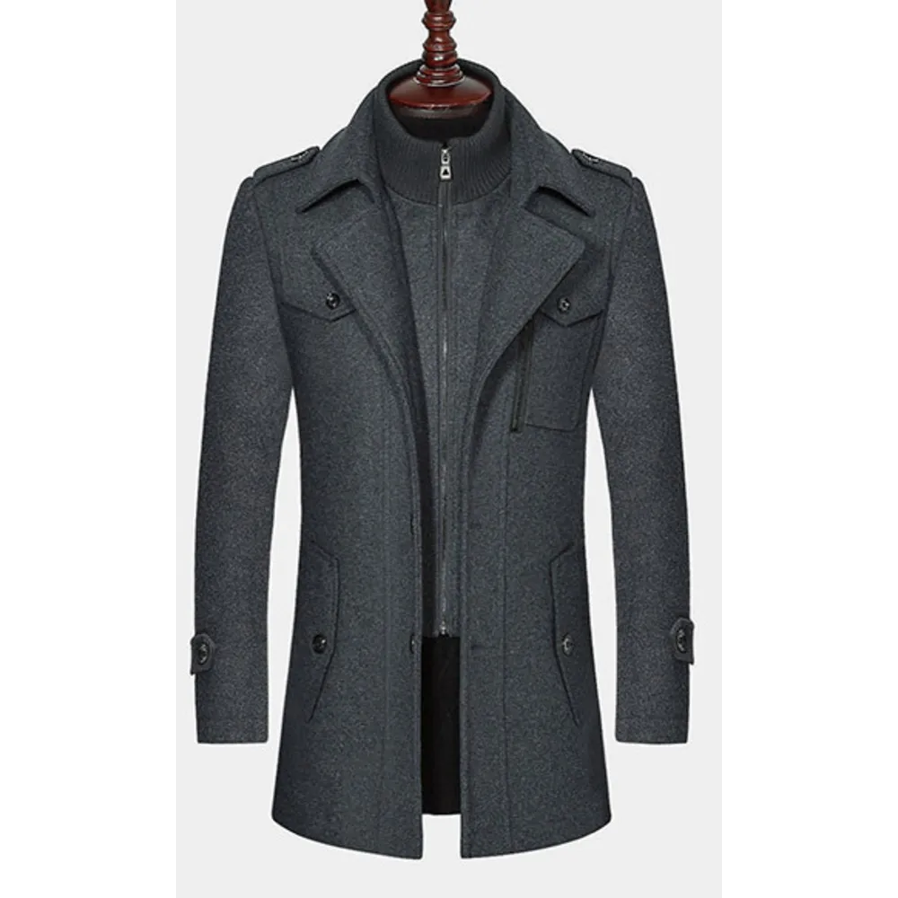Men's Wool Overcoat With Detachable Layer For Winter Autumn_voghion.com