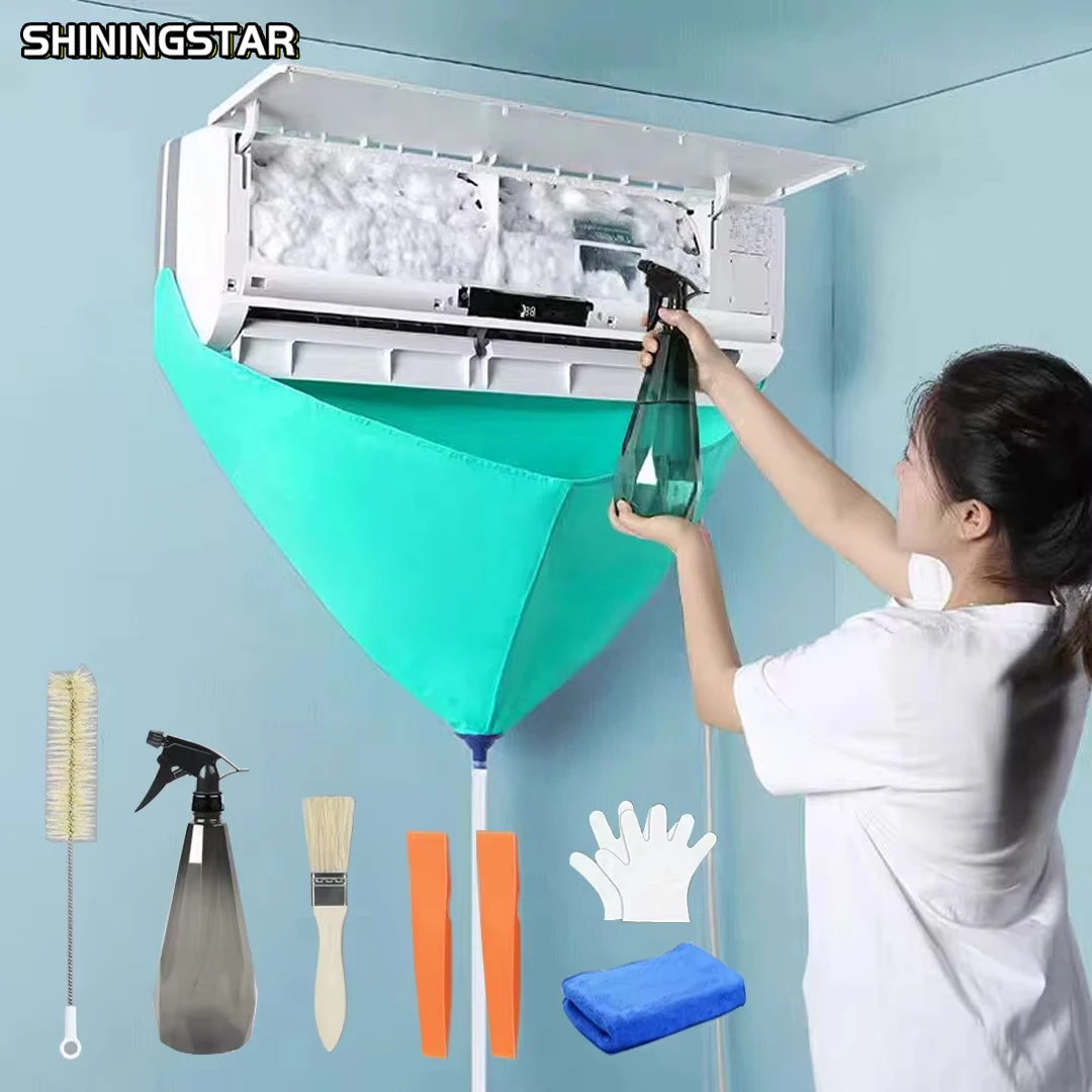 Air Conditioner Cleaning Kit Leak-proof Cover Full Set of Wall-mounted Split with Water Pipe Disassembly-free Clean Tools