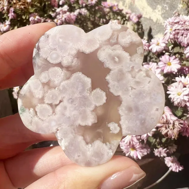 Natural Cherry Blossom Flower Agate or Strawberry Quartz 6mm 7.5' Crys –  GotToBeFabDesignsByMarquito