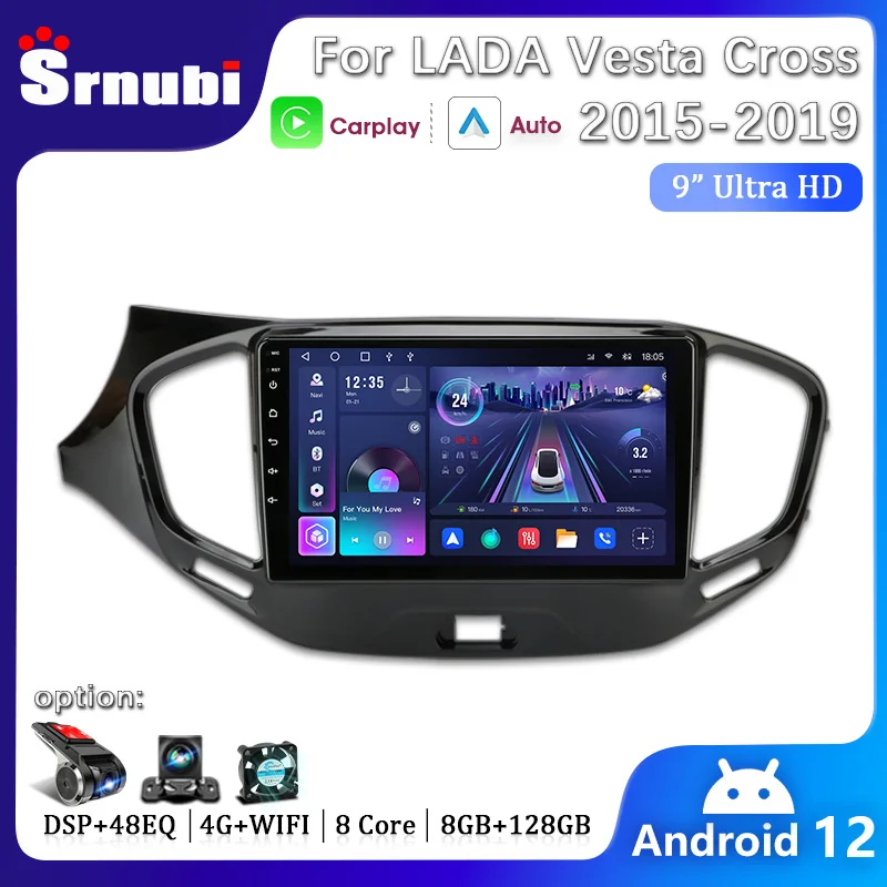 

2 Din Android 12 Car Radio for LADA Vesta Cross Sport 2015 - 2019 Multimedia Player Navigation Carplay Auto RDS DSP Stereo DVD