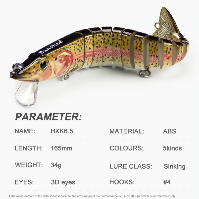 165mm 34g Jointed Crankbait Swimbait – Sinking Hard Bait Wobbler for Pike, Trout, Bass & Trolling 3
