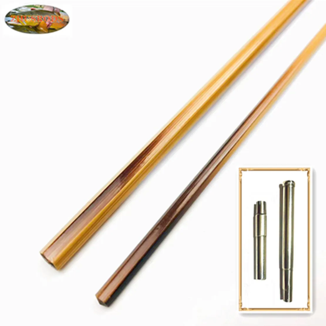 ZHUSRODS Flame Bamboo Spinning Rod Casting Rods 2 Section 1 Tip (1,3~2.4 m)  And Nickel Silver Ferrule / Rod Building Blanks - AliExpress
