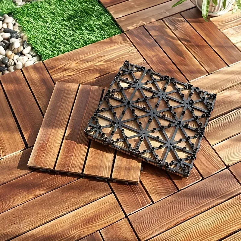 Solid Wood Flooring Solid Wood Flooring Balcony Bathroom Courtyard DIY Garden Terrace Outdoor Splicing Flooring Waterproof And Anti Slip Floor Mat solid wood flooring