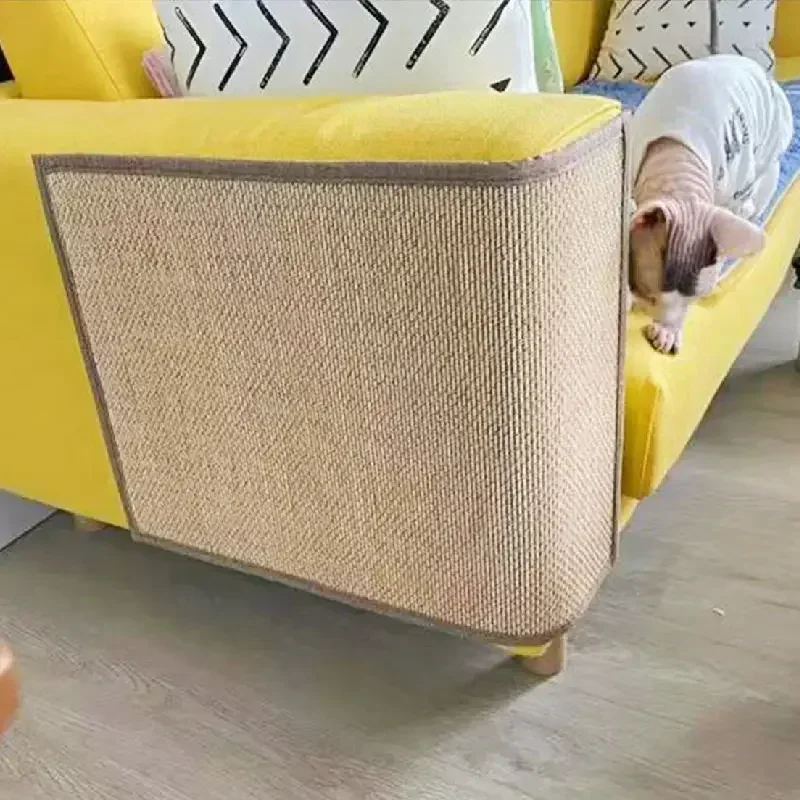 Rascador de bambú para gatos, alfombrilla tejida para afilar uñas, rascador para gatos, juguetes de árbol, silla, funda de sofá, Protector de muebles 1