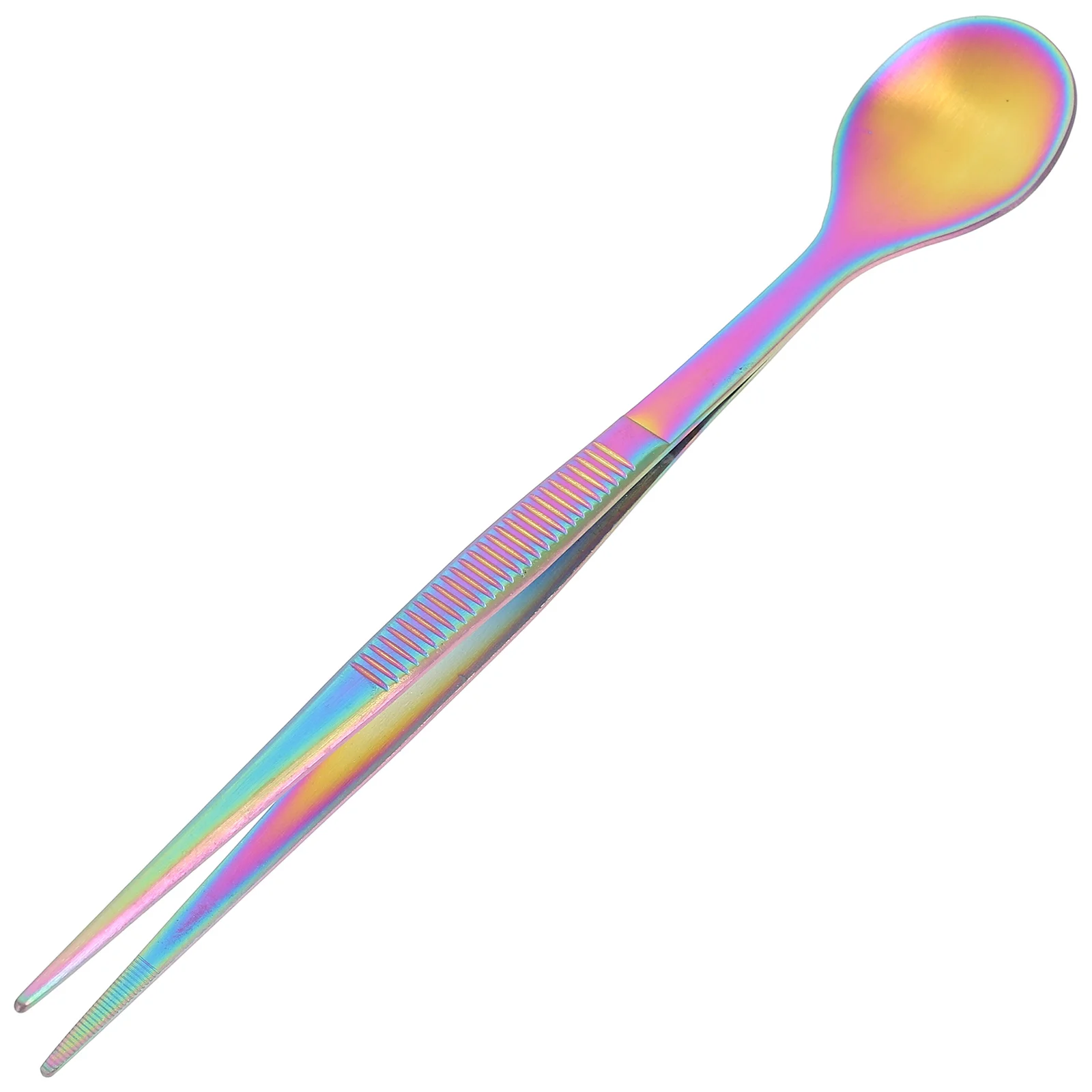 Silicone Spoon Stainless Steel Flavor Test Spoon Tasting Spoons Tweezers Chef Tong Chopstick Kitchen One Body