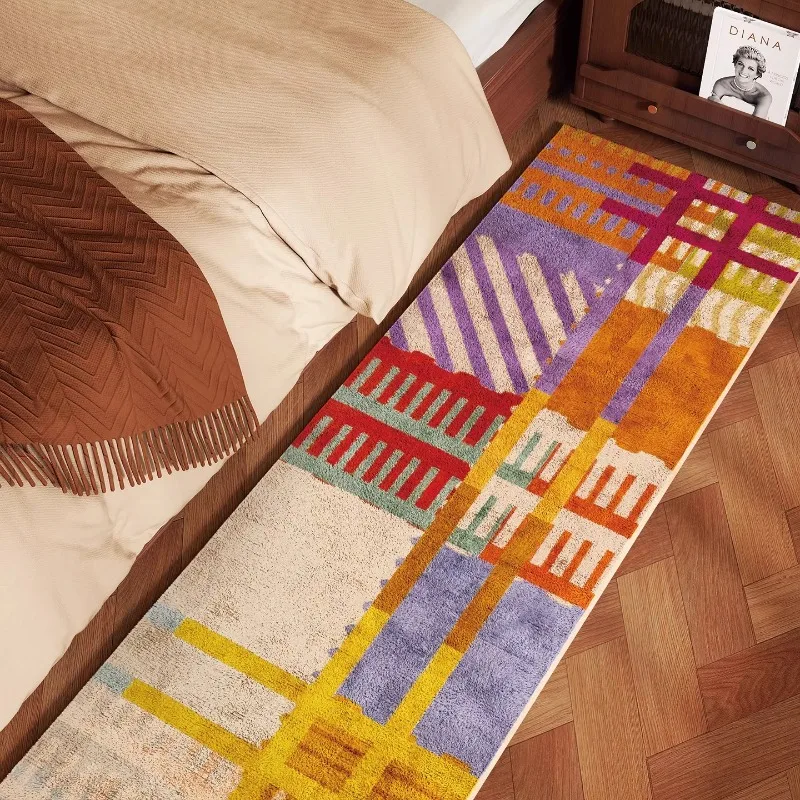 Modern Art Living Room Carpet Abstract Color Square Mosaic Bedroom Runner Rugs Cartoon Vitality Cloakroom Mats 러그 Ковер Alfombra