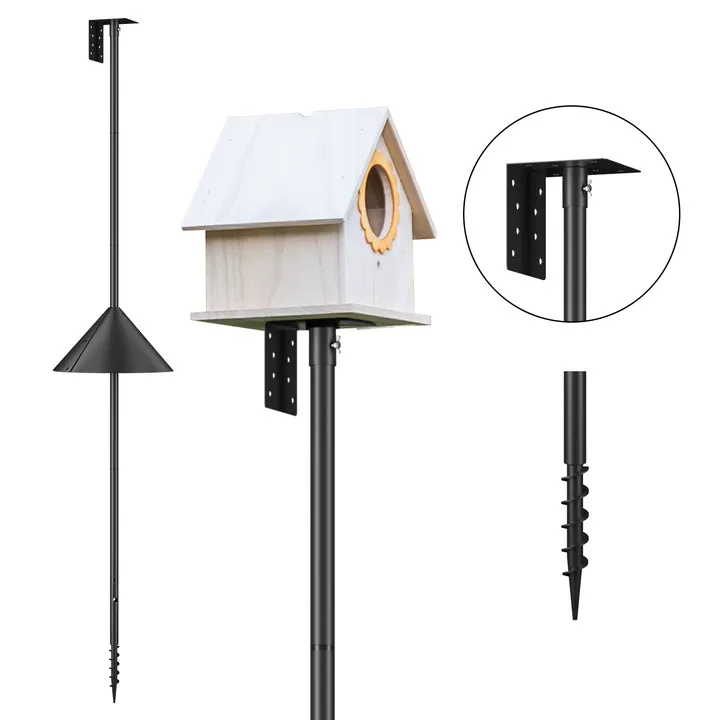 92 Inch Bird Feeding Station with Squirrel Proof Baffle for Bird Watching Bird House Pole Mount Kit