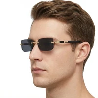Lunettes de soleil sans bords pour hommes et femmes, à la mode, sans cadre, classiques, petits carrés, pour voyage d'été 2