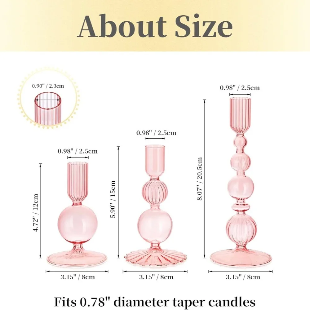 Wavy Glass Candle Holder Set 2