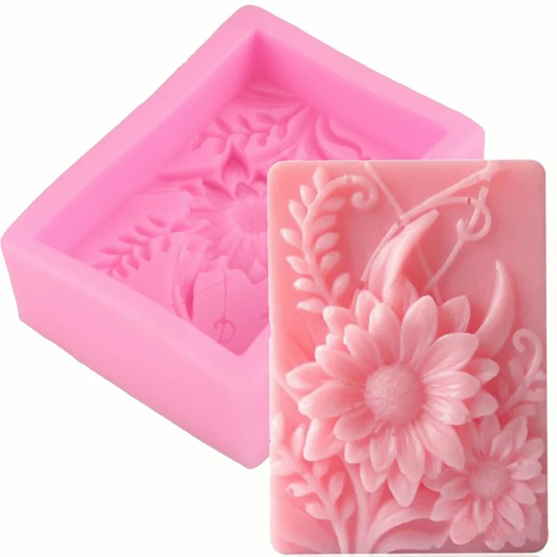 2 Stampi In Silicone A Forma Di Fiore Per Sapone, Candele, Resina - Stampo 3D Per Caramelle E Decorazioni Fai Da Te - 2