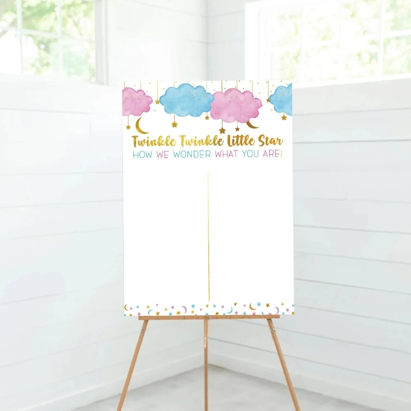 E5Bb Gender Reveal Decorations Cloud Poster Con Adesivi Di Voto Per Ragazza O Ragazzo Per Bambino