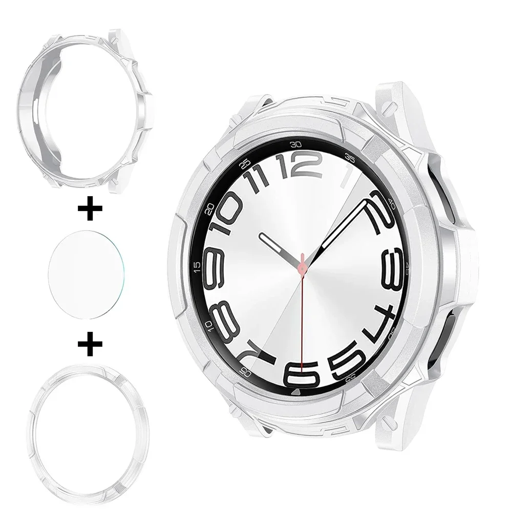 3-in-1 Protective Set: Case, Tempered Glass & Bezel Ring for Samsung Watch 6 Classic